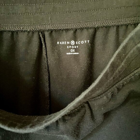 Karen Scott Sport * Capris * Sz 0X (14W) * Black * Cotton/Spandex * Drawstring - Picture 3 of 4
